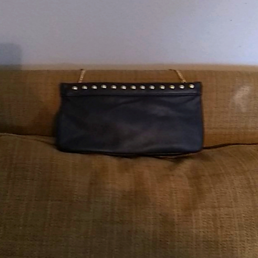 Great American Leather Works black leather clutch